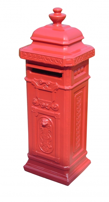Zielig veeg Marty Fielding Engelse brievenbus beton rood - Postboxstore