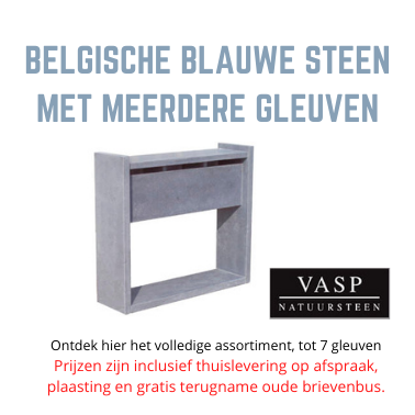 Brievenbussen blauwe hardsteen meerdere gleuven
