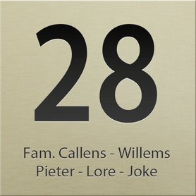 Huisnummer champagne mat 3