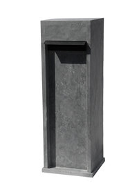 Brievenbus Chinese blauwe steen met klep zwart